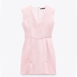 Zara Pink Pastel Satin Sleeveless 90’s Mini Dress NWT